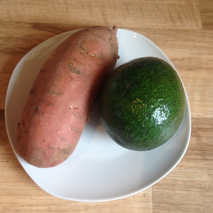 Süßkartoffel mit Avocado Zutaten