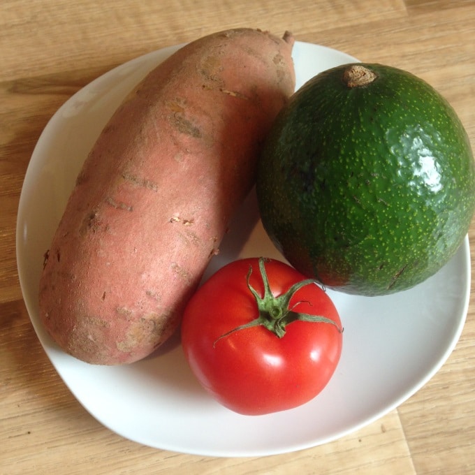 Zutaten Süßkartoffel mit Avocadocreme