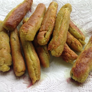 Falafel-und Maisfladen-Sticks