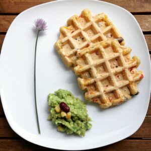 Mexiko-Waffeln mit Guacamole