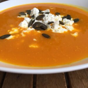 Kürbissuppe mit Feta