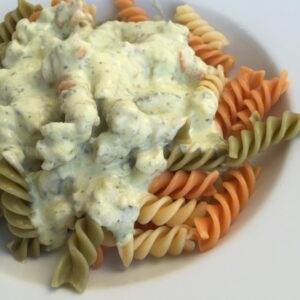 Pasta mit Zucchini-Frischkäse-Soße