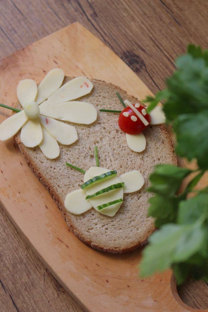 Kreative Brotzeit mit Bergader Käse (Werbung)