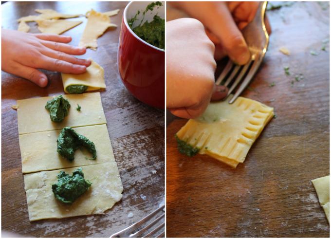 Ravioli mit Spinat-Frischkäse-Füllung