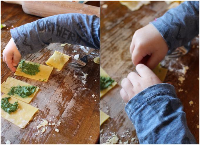 Ravioli mit Spinat-Frischkäse-Füllung