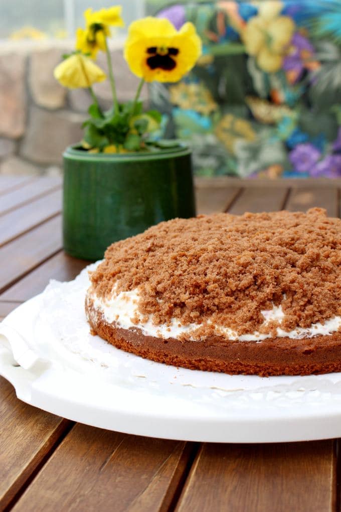 Maulwurfkuchen mit Erdbeeren