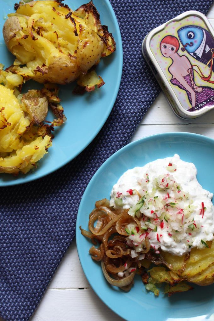 Smashed Potatoes mit Quark