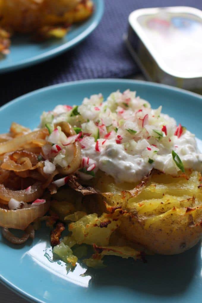 Smashed Potatoes mit Quark