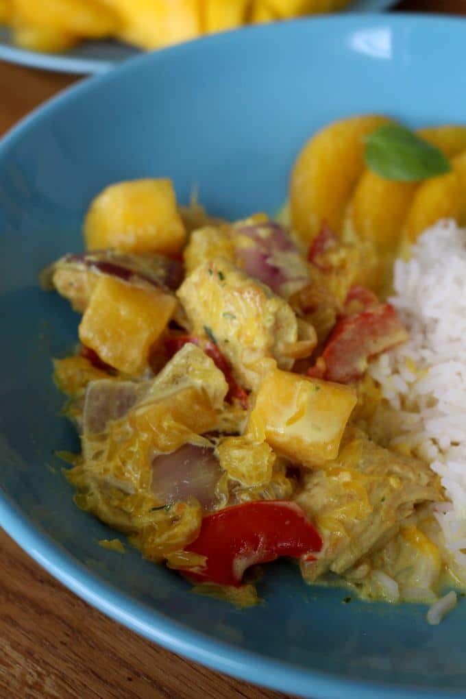 Putengeschnetzeltes mit fruchtiger Currysoße