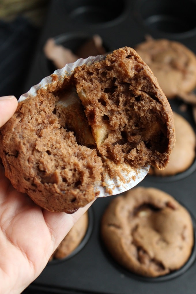 Schoko-Apfel-Muffins zum sofortigen Vernaschen für Groß und Klein