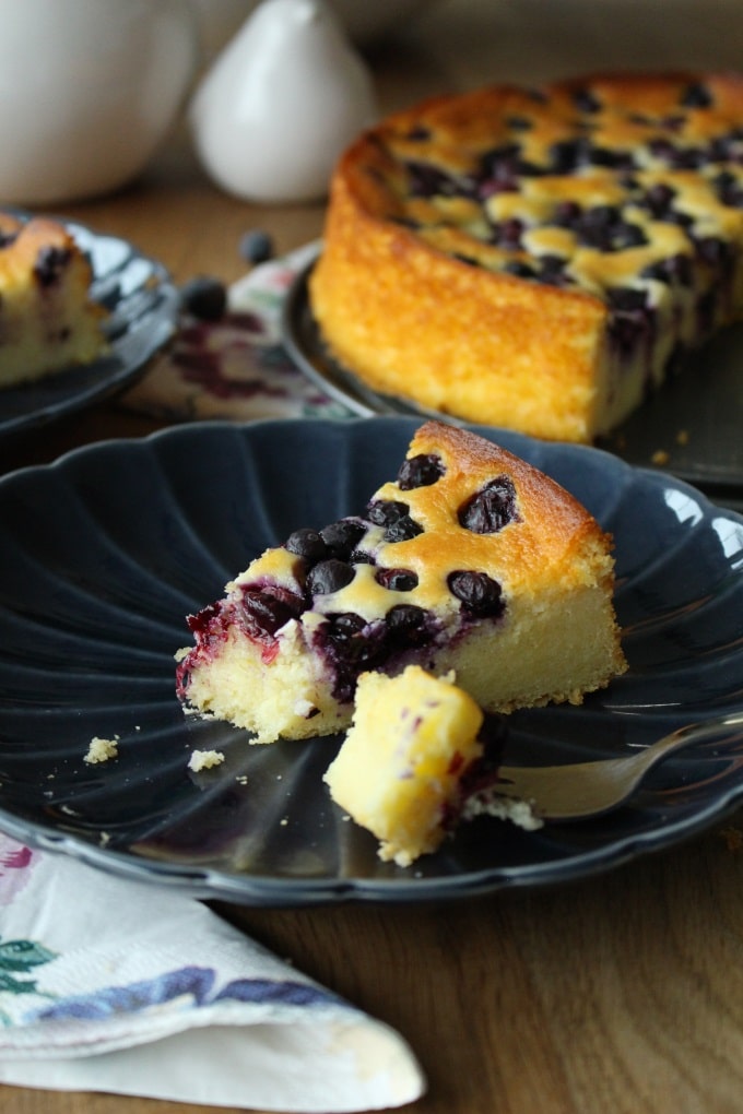 Quark-Grieß-Kuchen mit Heidelbeeren zum Vernaschen für Groß und Klein