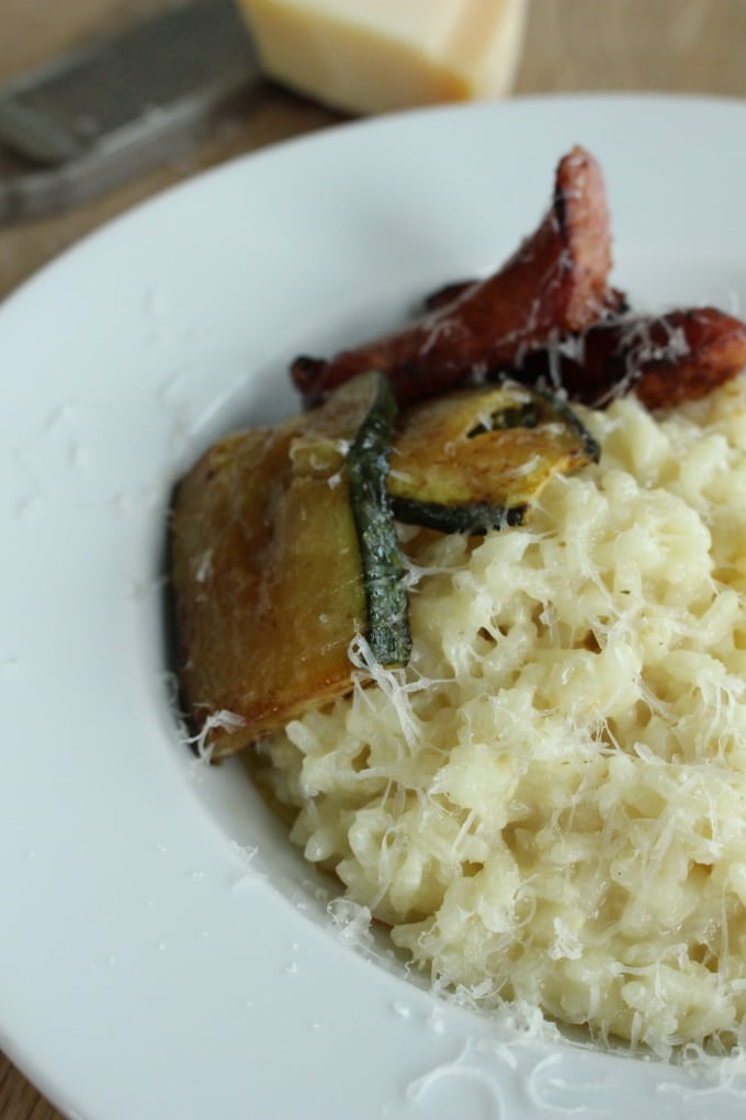 Risotto mit Mettwurst und Zucchini