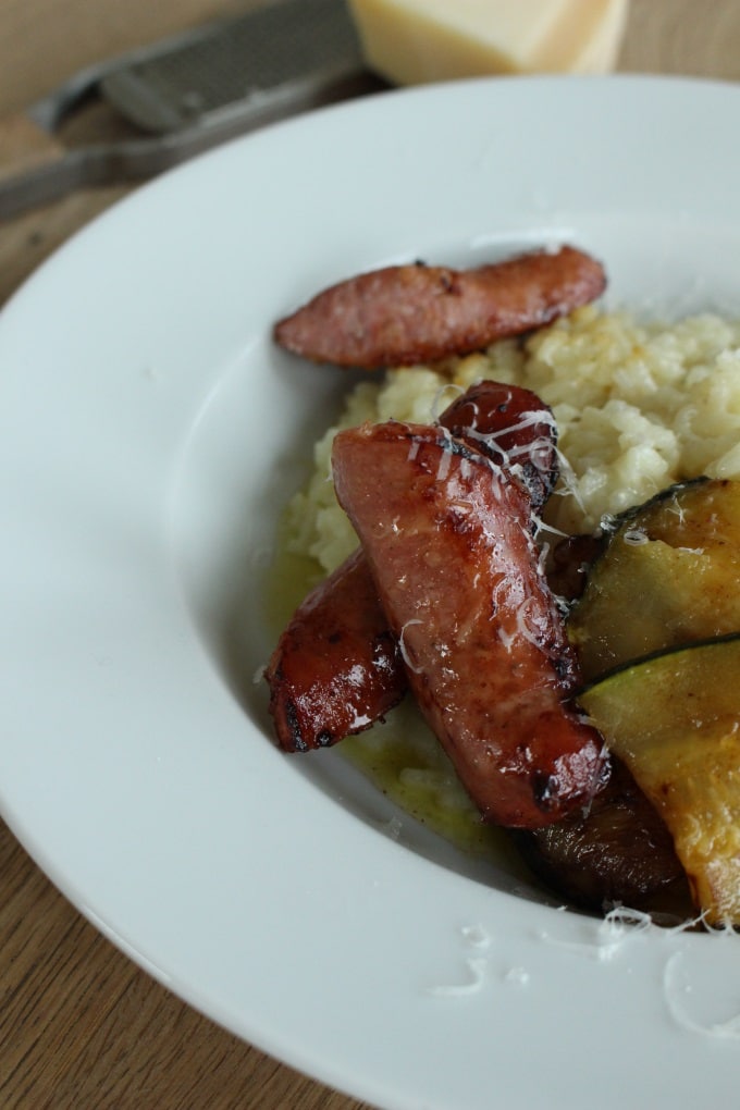 Risotto mit Mettwurst und Zucchini