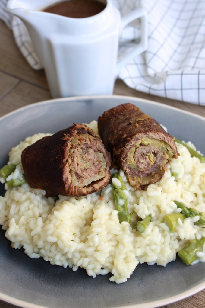 Roulade auf Spargelrisotto