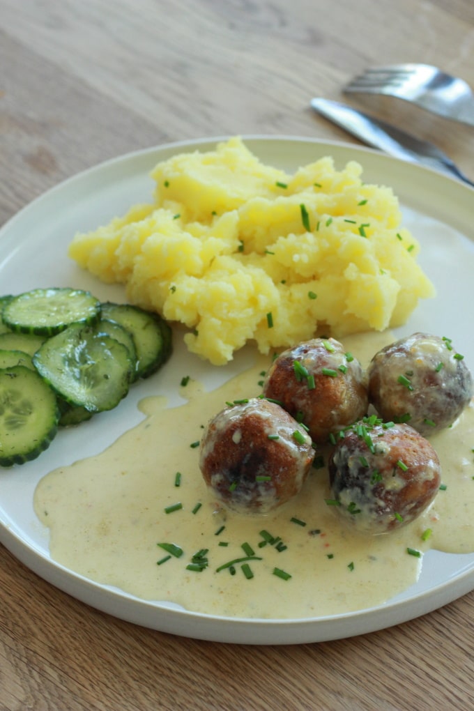 Vegetarische Köttbullar mit Kartoffelstampf für die ganze Familie