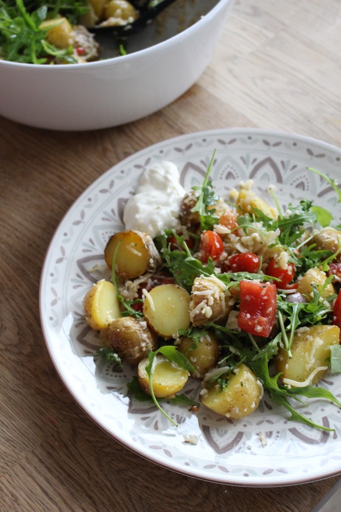 warmer Kartoffelsalat mit Rucola