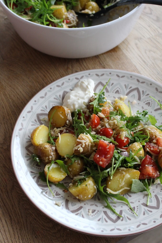 warmer Kartoffelsalat mit Rucola