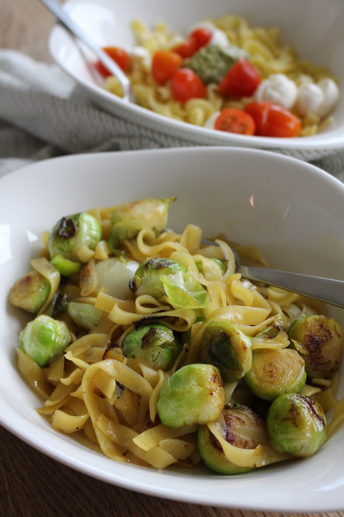 Pasta mit karamellisiertem Rosenkohl