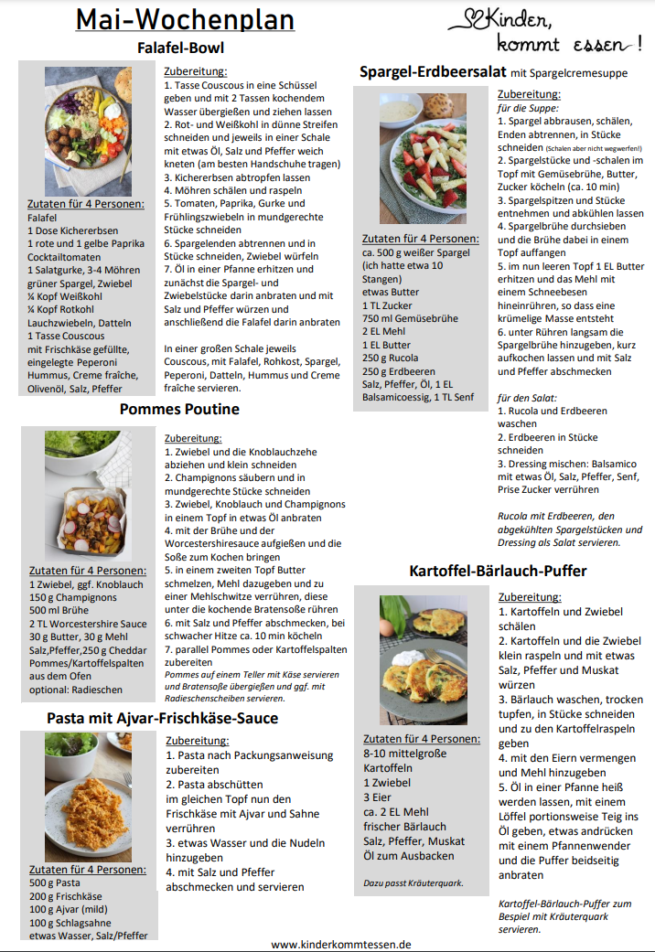 Wochenplan KW 18 (2023)