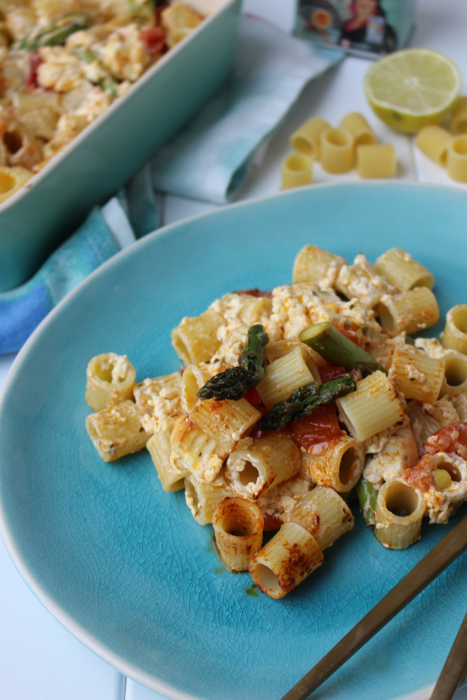 Baked-Feta-Pasta mit Spargel